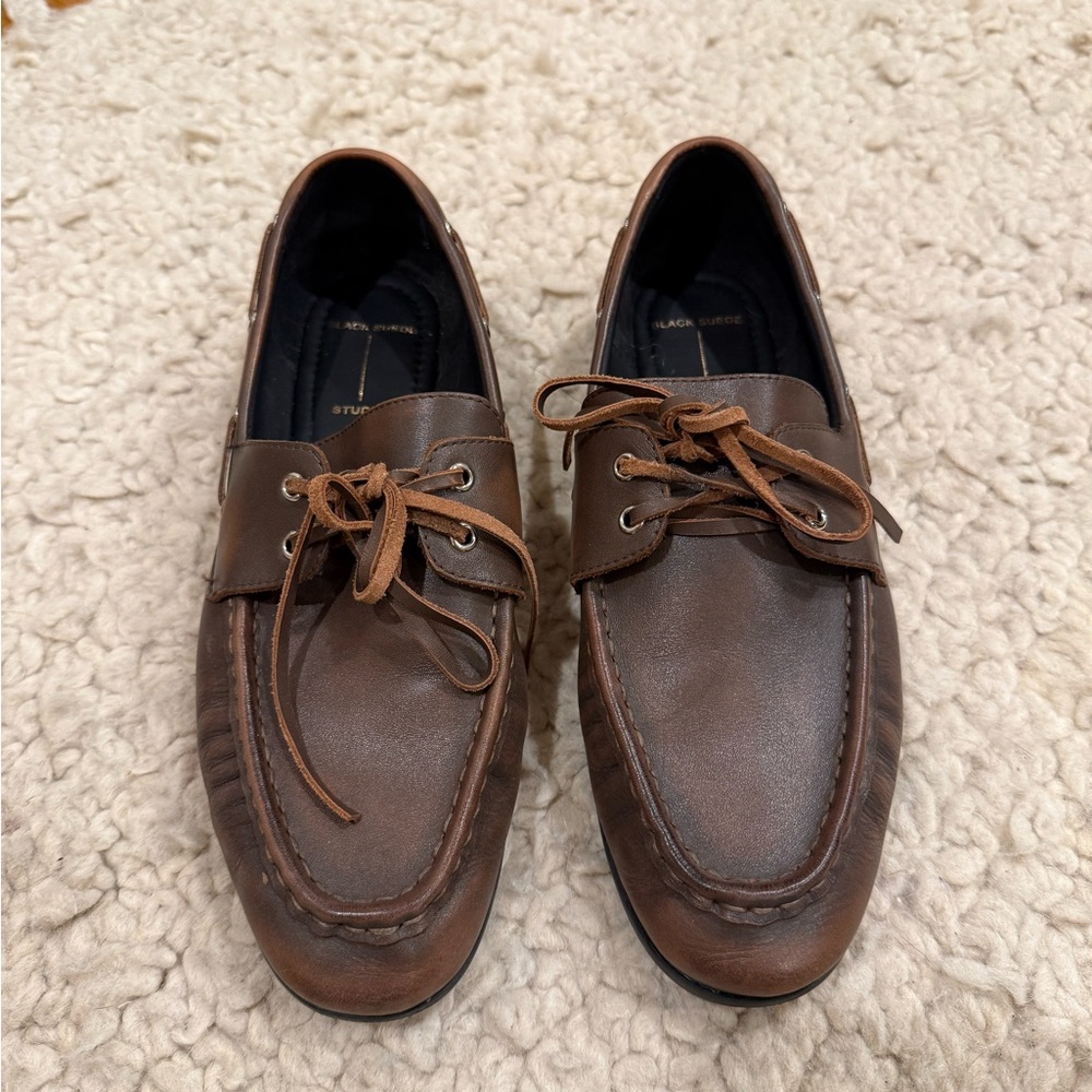 Black Suede Studio loafers size 39